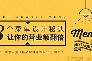 勺子课堂-刘丽伟《8个菜单设计秘诀,让你的营业额翻倍》